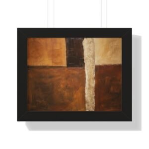 Framed Horizontal Poster — Abstract Earth-Tone Minimalist Wall Art