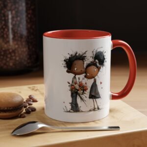 Cute Couple Accent Coffee Mug — Romantic Couples Mug