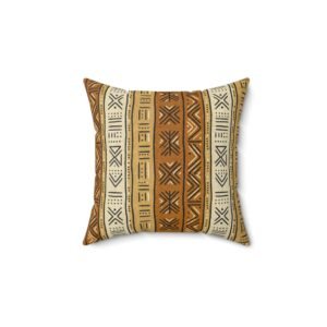 Mud Cloth Spun Polyester Square Pillow