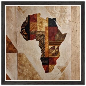 Africa Textured Art Mounted Framed Poster – Premium Oak or Ash Frame, Museum-Quality Print