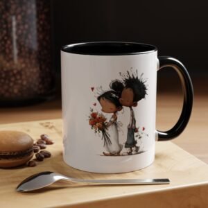 Cute Couple Accent Coffee Mug — Romantic Couples Mug