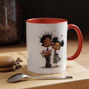Cute Couple Accent Coffee Mug — Romantic Couples Mug