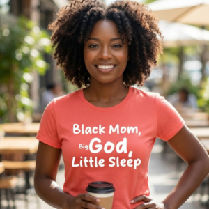 Black Mom, Big Gold, Little Sleep T-Shirt | Kingdom Business Tee