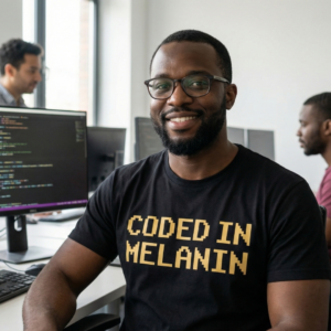 Coded In Melanin T-Shirt — Techie Pride Graphic Tee